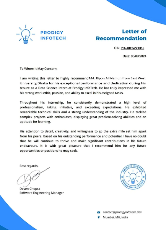 Data Science – Prodigy InfoTech